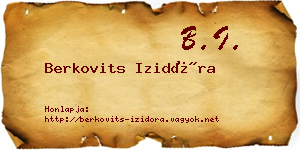 Berkovits Izidóra névjegykártya